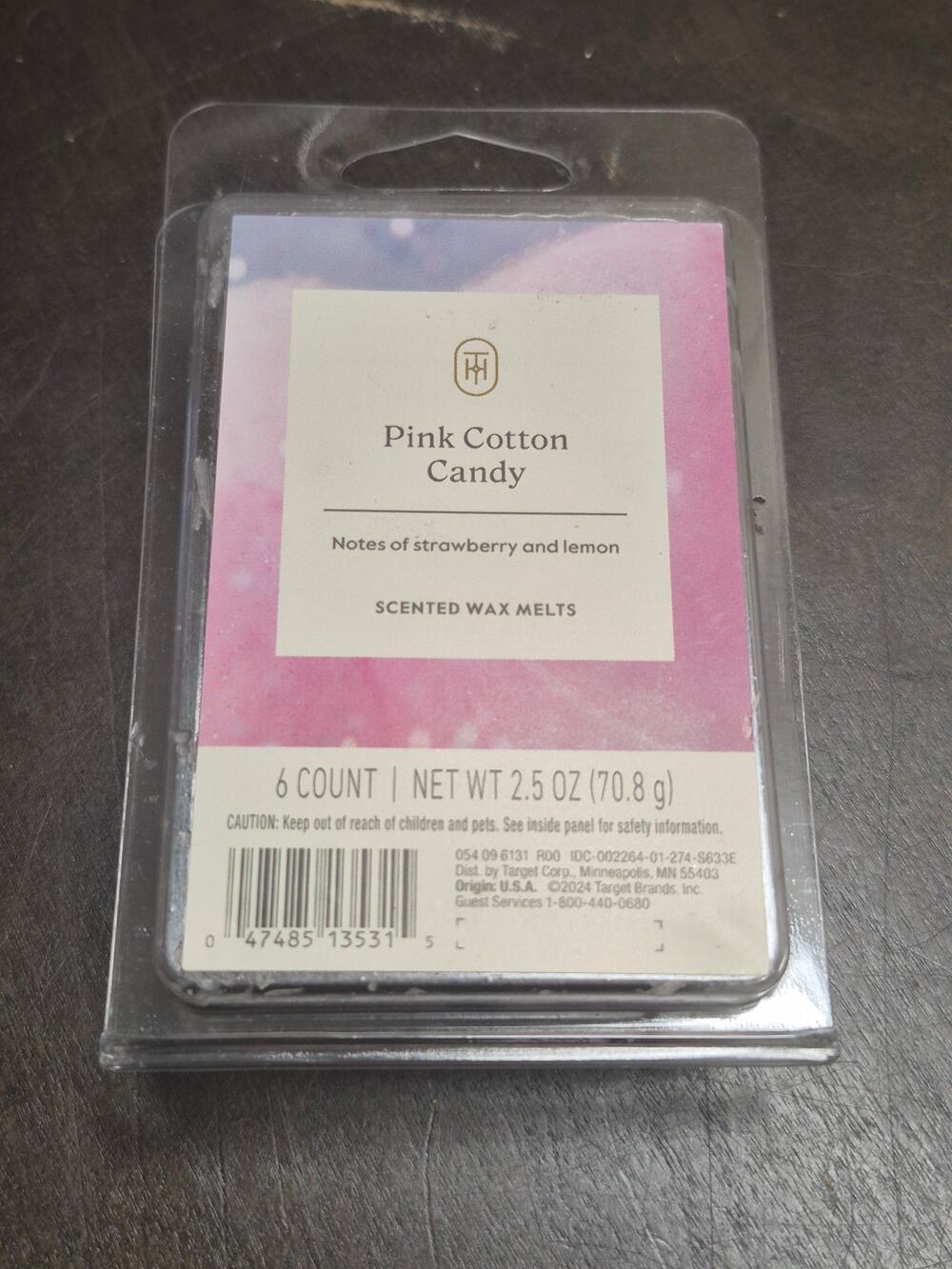 Pink Cotton Candy Candle Wax Melts 6 Squares Strawberry Lemonade Scent s18